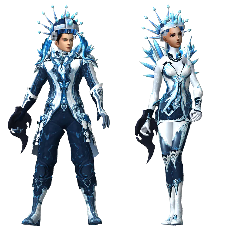 Xamã masculino e feminino com o Set Aurora Gélida