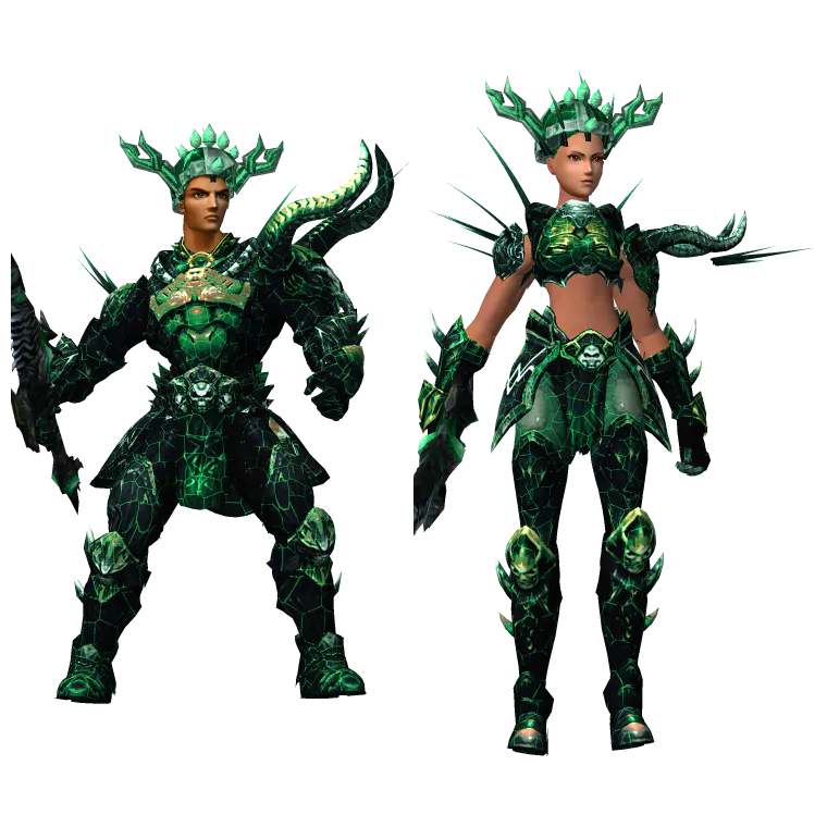 Guerreiro masculino e feminino com o Set Pesadelo
