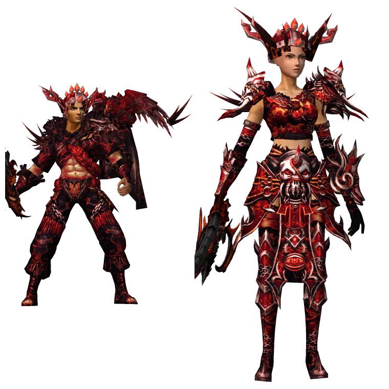 Guerreiro masculino e feminino com o Set Sabá Carmim